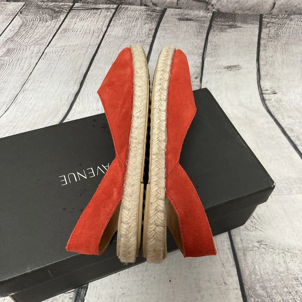 Saks fifth Avenue Shoes Womens size 6 Red D'orsay Espadrille Coral Slip On flats